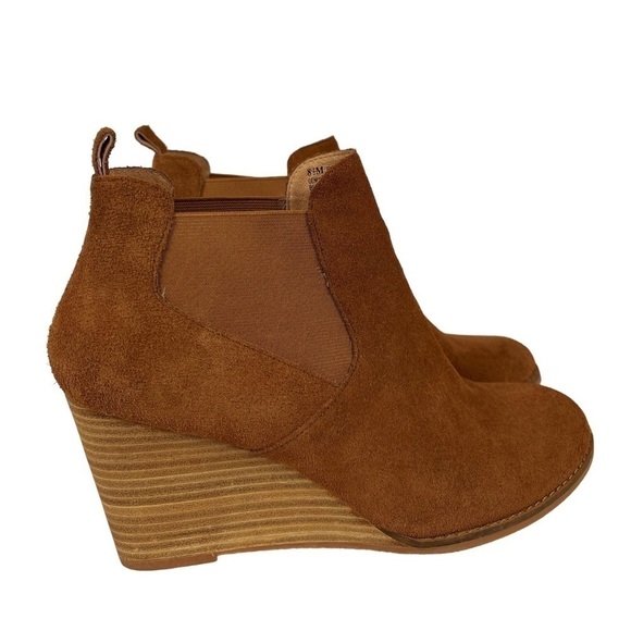 Caslon Willa Wedge Suede Booties Brown 8.5M - Picture 4 of 9